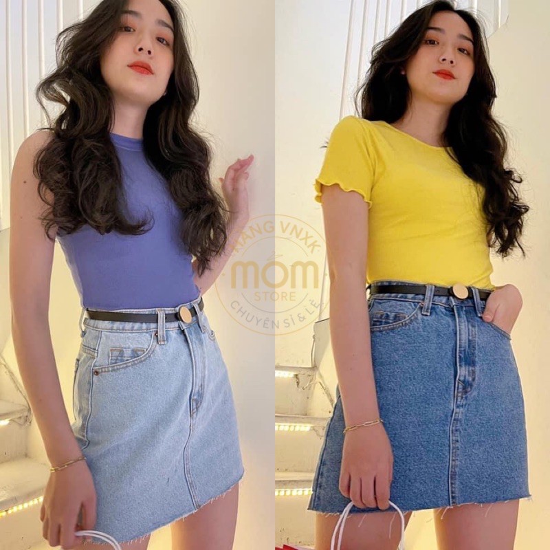 Chân váy Jean Xuất Xịn Siêu Vintage [ ẢNH THẬT ]