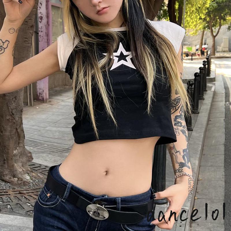 Áo Thun Tay Ngắn In Hình Ngôi Sao Nhảy Múa 1O1 Y2K Phong Cách Vintage