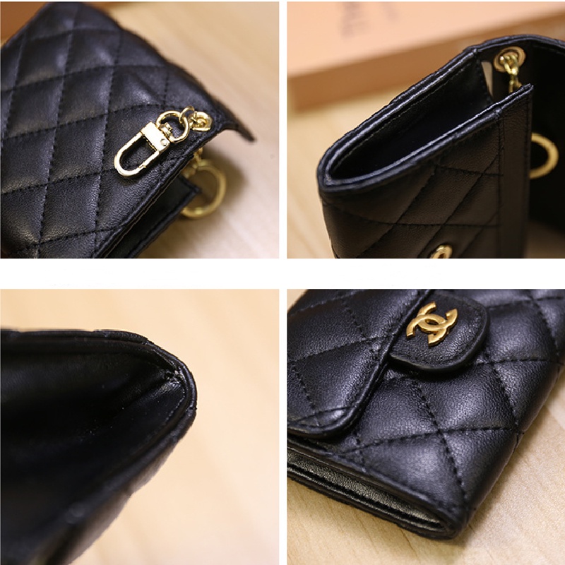 Ví Ngắn Đựng Tiền Xu Bằng Da Bò Hình Thoi Cho Nữ