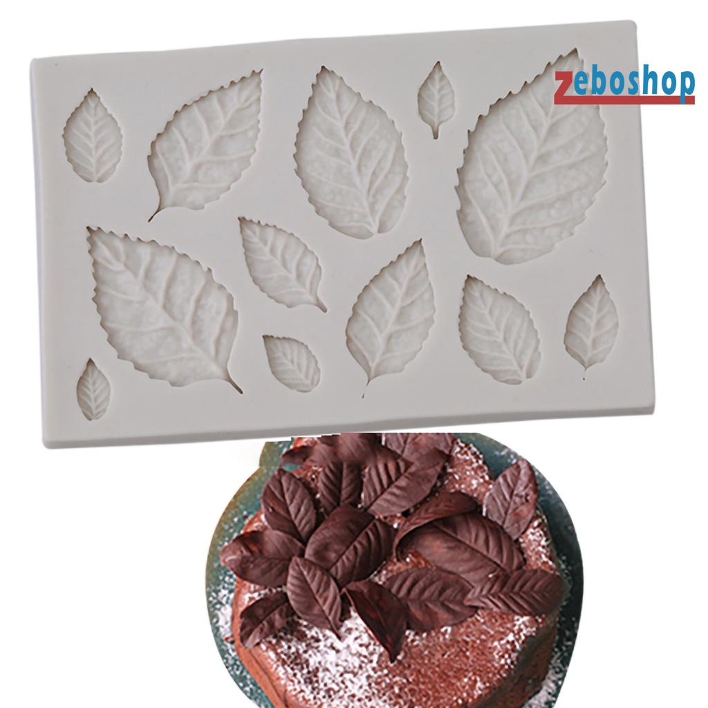 Khuôn Làm Bánh Bằng Silicone Chống Nhiệt Hình Chiếc Lá DIY