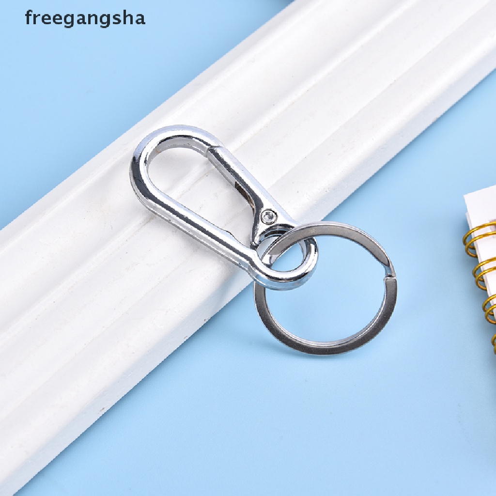[FREG] 2pcs Stainless Steel Keychain Buckle Anti-lost Waist Belt Clip Keyring Buckles FDH