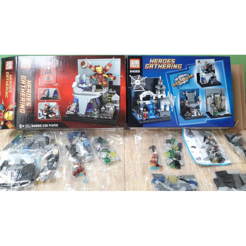 Lắp ráp 1 hộp Lego-Lâu đài Siêu Anh Hùng có nhiều chi tiết bằng nhựa rất đẹp