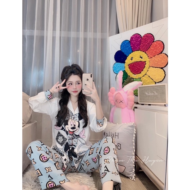 bộ pizama- bộ lụa latin, satin tiểu thư Queen