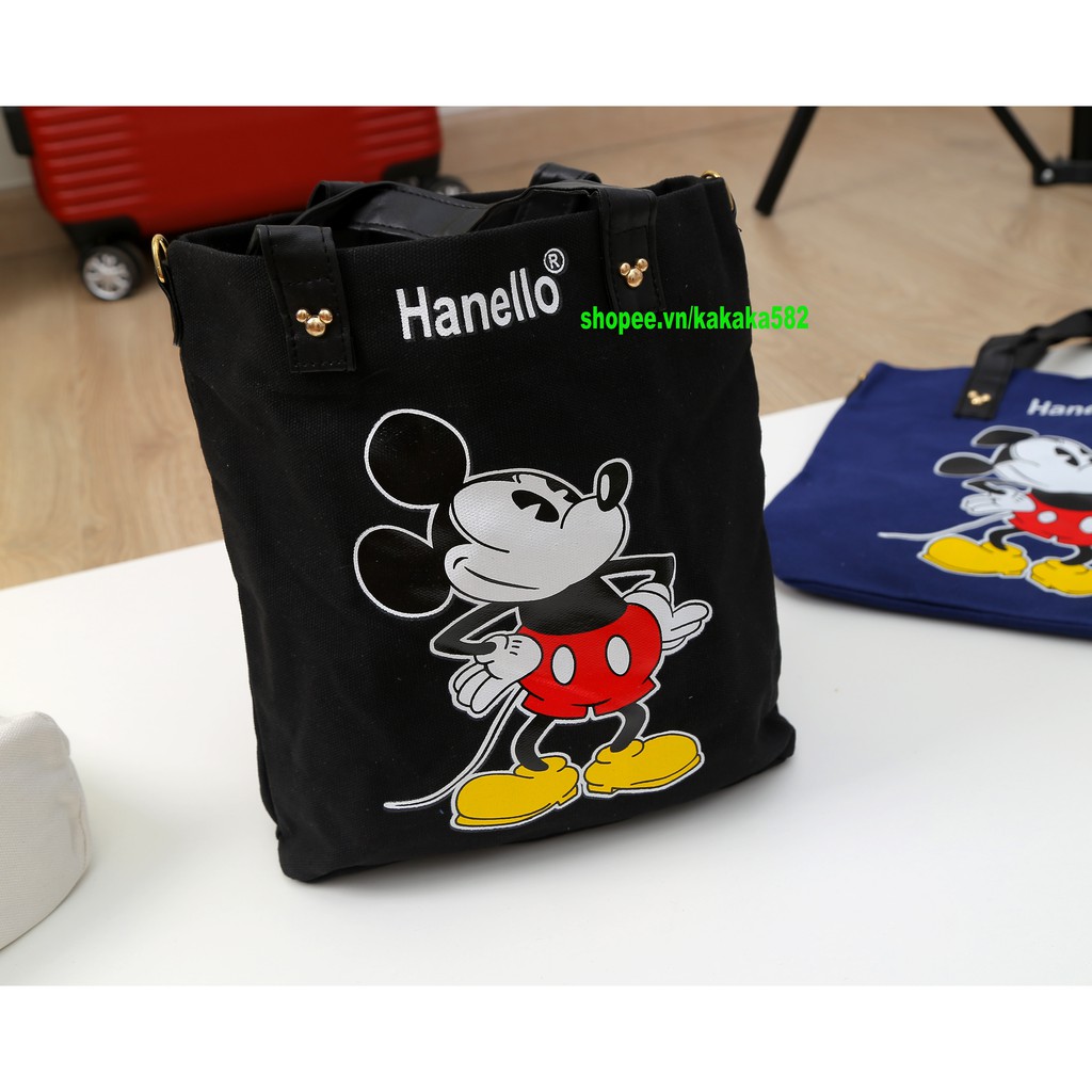 Túi vải tote MICKEY cho nữ túi tote vải canvas dày dặn KT 30x25x13cm, Có thể sử dụng đeo tay hoặc đeo chéo