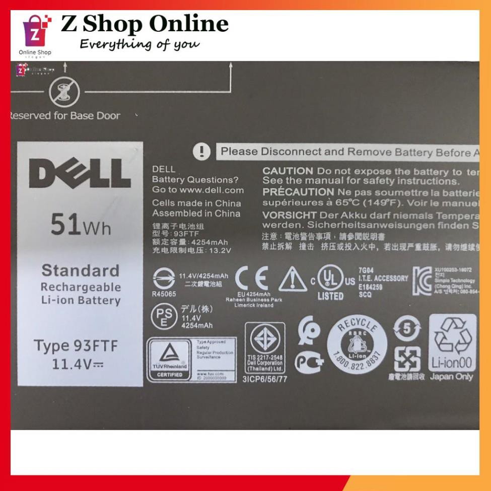 💖 Pin (Original) 51Wh Dell Latitude 5280 5480 5488 5580 5290 5490 5590 93FTF Battery