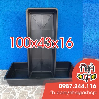 2 Khay nhựa 1m 100x43x16 - Khay nhựa nuôi cá - Khay trồng rau