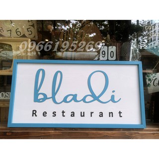 Bảng hiệu cà phê - Bảng hiệu viền đứng KT 80x40cm sơn màu