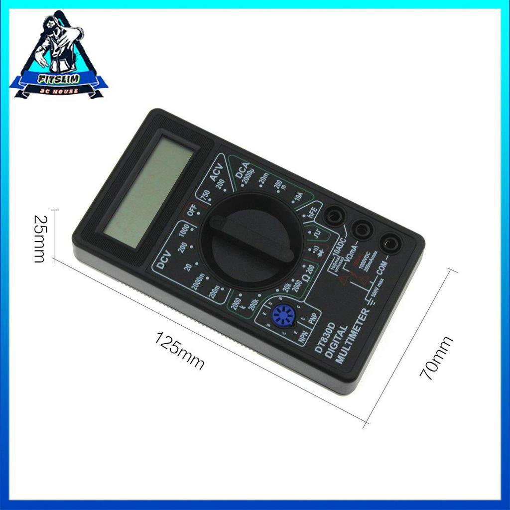 Đồng hồ vạn năng đo liên tục kỹ thuật số mini DT-830D AC/ DC Volt Amp Ohm Diode hFE