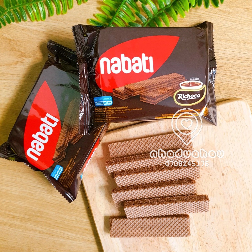 Combo 2 gói bánh xốp kẹp kem vị sô cô la/ phomai Nabati hàng Malaysia nhập chuẩn xịn gói 50gam