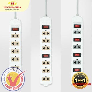 Ổ cắm điện đa năng Honjianda Mã 09 6A/10A Dây 3 mét - an toàn chống quá tải