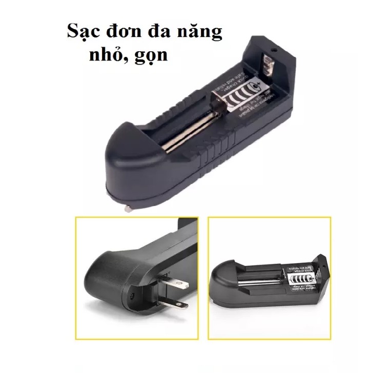 Sạc Đơn Pin li-ion 18650 16340 14500 Cho Đèn Pin, Quạt Sạc, Vape