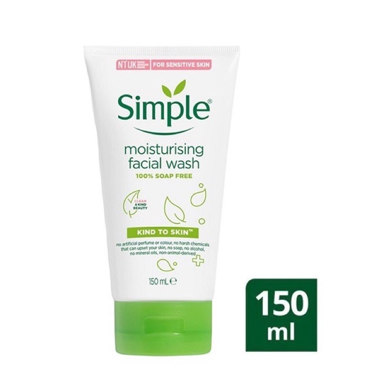 Sữa rửa mặt Simple Kind to Skin Moisturising Facial Wash  cho da khô -thường
