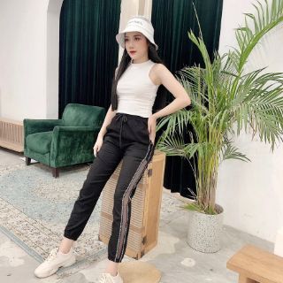 Quần Jogger Lưới Chữ Cá Tính (Chất Đũi Mặc Mát Lừ Trong Ngày Hè Nóng Bức )