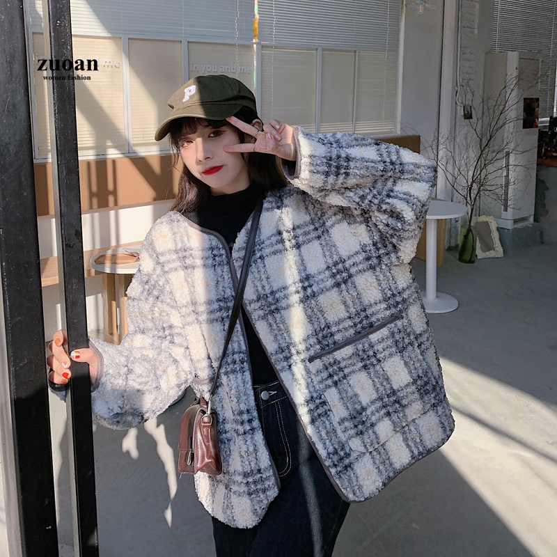 Áo khoác len nữ SUXI dài tay cổ tròn thời trang Hàn