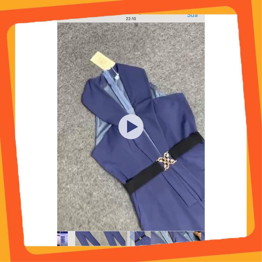 [Hàng chính hãng số 1] Jumsuit dài ống ôm cổ vest siêu xinh
