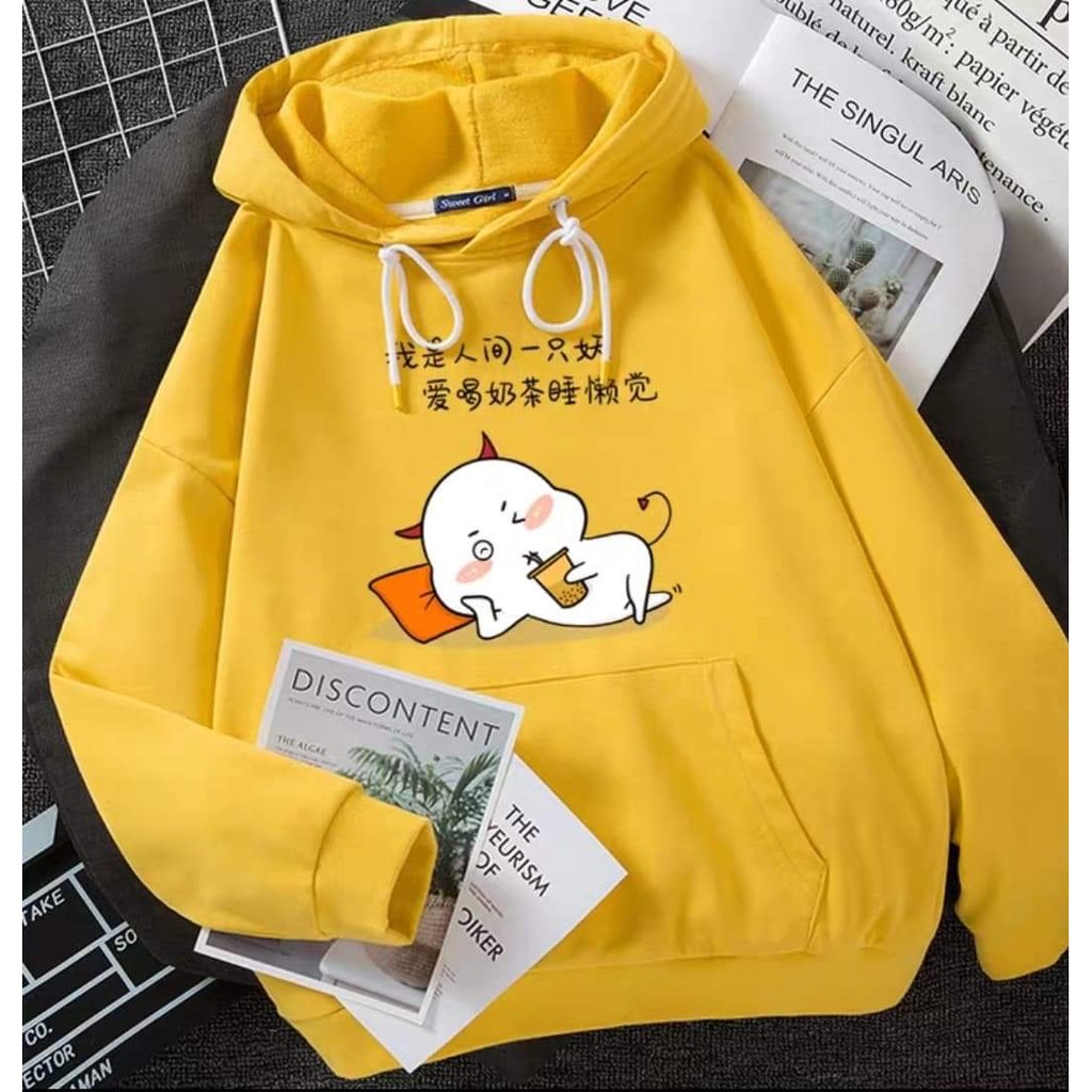 Áo hoodie ác quỷ uống trà sữa DTR1120