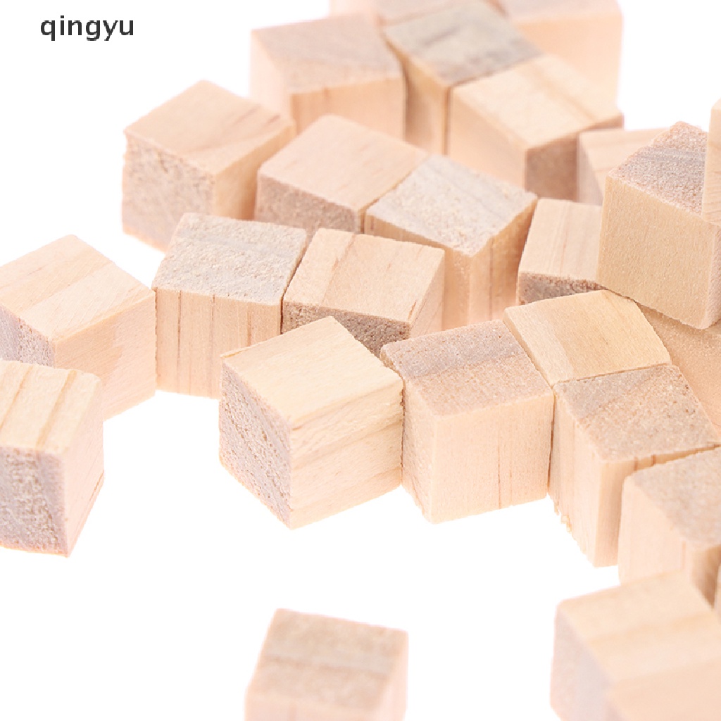 Bộ 100 Khối Gỗ Vuông Trơn Chưa Hoàn Thành Dùng Làm Đồ Gỗ DIY