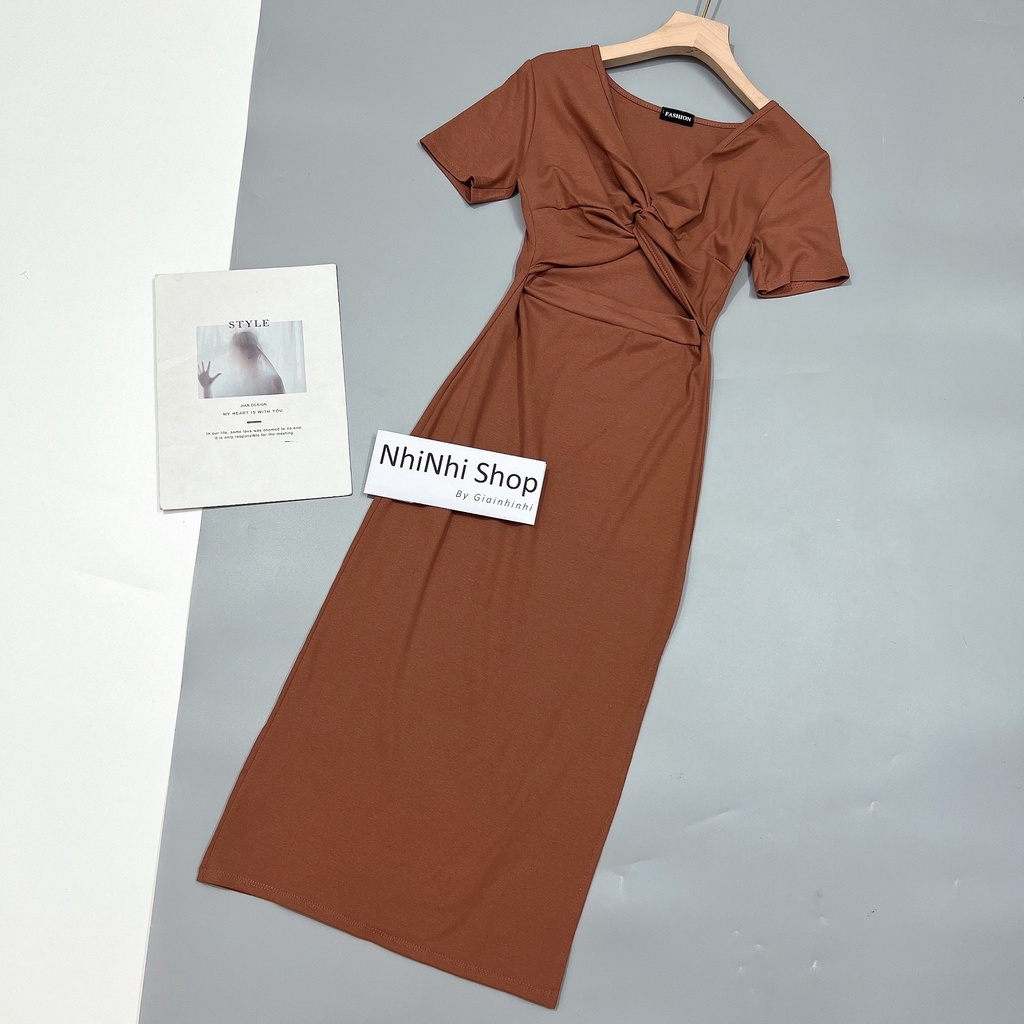 Xả hàng - Váy body xoắn ngực hở eo sexxy, Đầm dáng ôm thiết kế VS46 - NhiNhi Shop