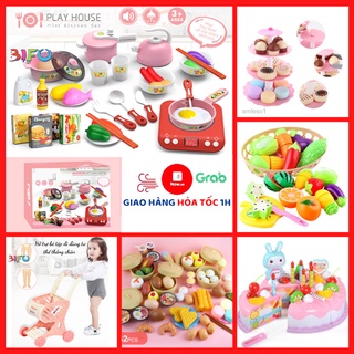 [HỒNG] Đồ chơi nấu ăn 36 món có bếp dùng pin có nhạc đèn, đồ chơi nấu ăn cho bé, đồ chơi bé gái yêu thích