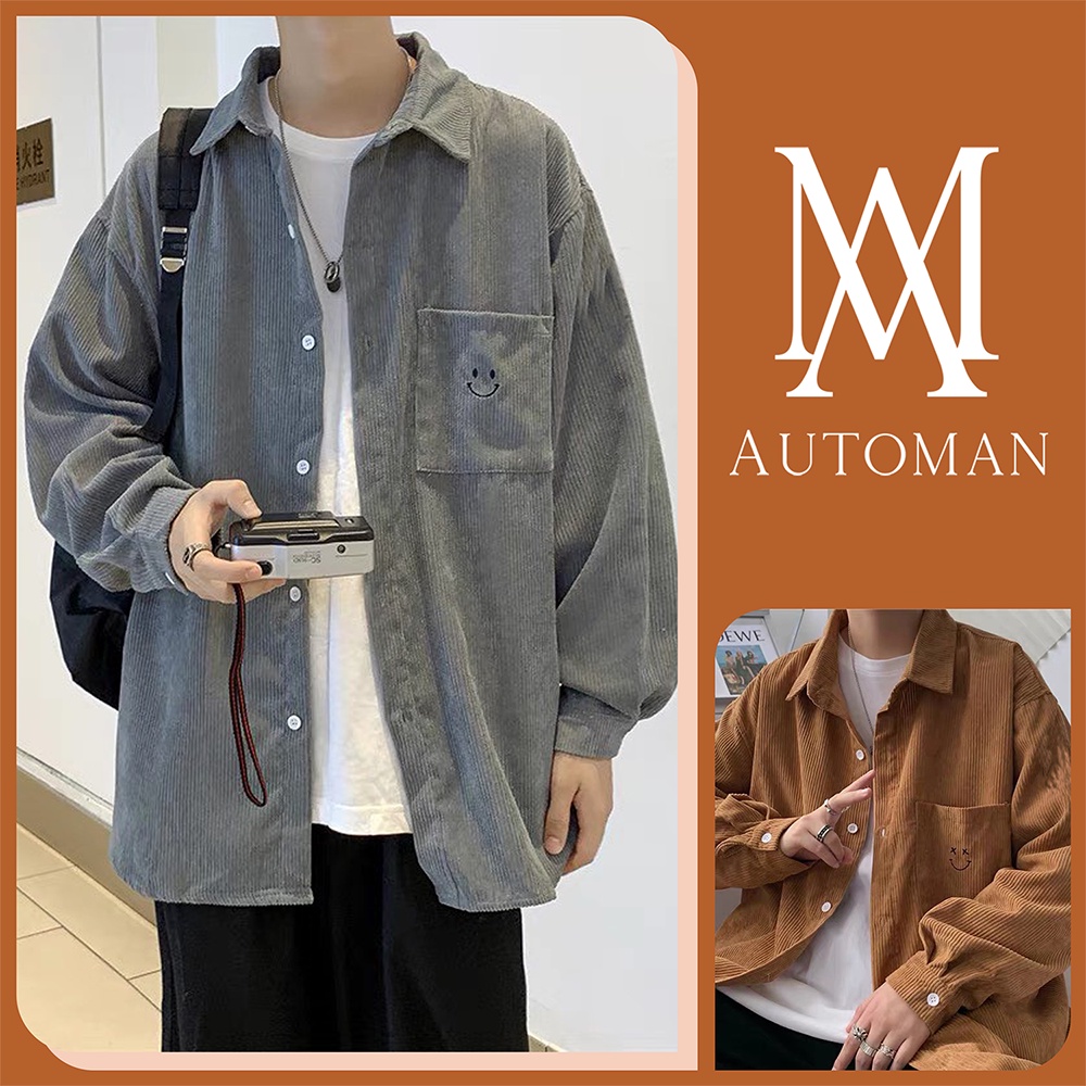 Áo sơ mi nhung tăm nam mềm mịn dày dặn không bai xù, phong cách trẻ trung năng động AUTOMAN A30