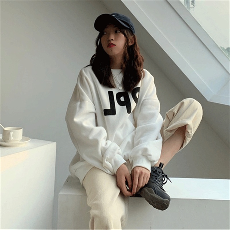 NRVP Áo Hoodie Thiết Kế Đơn Giản Thời Trang Hàn Quốc Cho Nữ