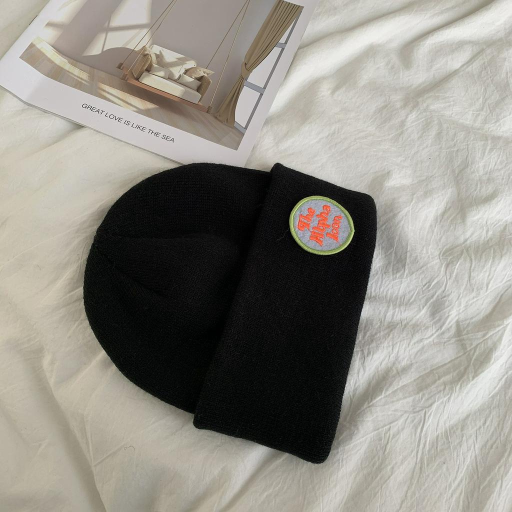 Nón Len Giữ Ấm Gắn Nhãn Chữ Phong Cách Hàn Quốc Thời Trang Thu Đông 22095
