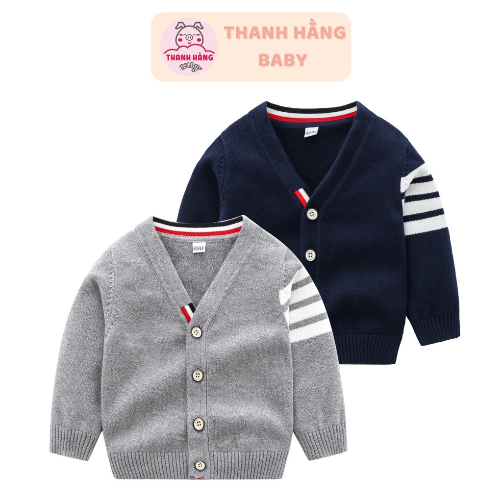 Áo Len Cardigan Cho Bé, Áo Khoác Bé Trai Thanh Hằng Baby 5 - 17 Kg -b11
