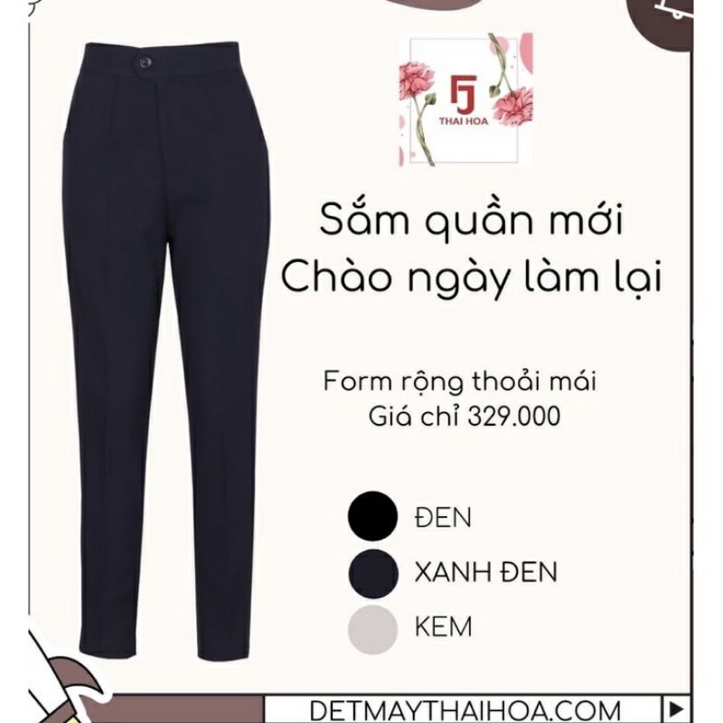 Quần tây Thái Hòa cao cấp lưng cao vải siêu đẹp TH99