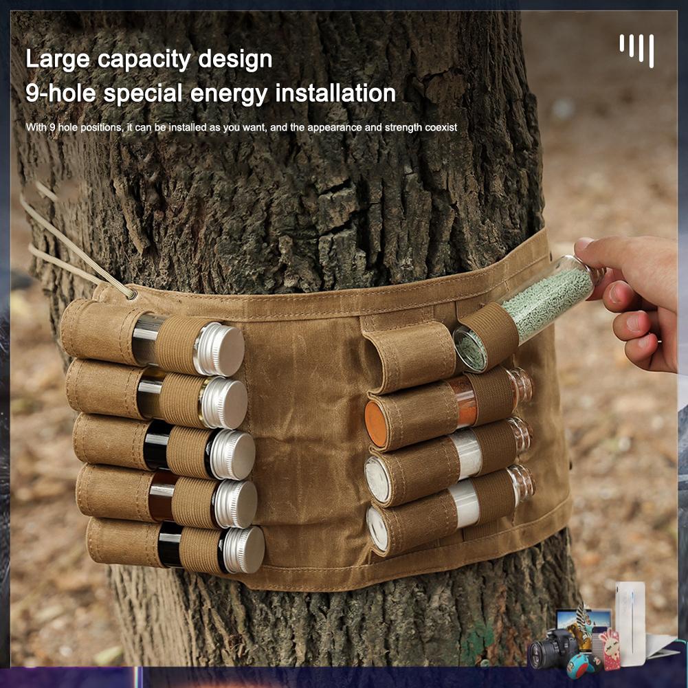 Bộ 9 Lọ Thủy Tinh Đựng Gia Vị Nhỏ Gọn Cho Cắm Trại