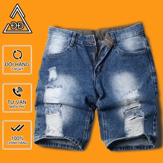 Quần short jean nam xanh đậm rách DD418 Shop ĐỊCH ĐỊCH