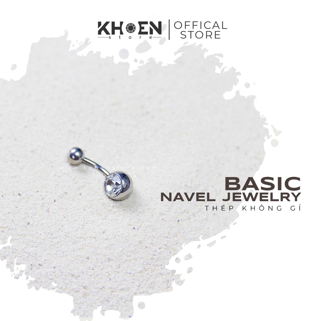 Khuyên Rốn đá cơ bản - Thép không gỉ - Khoen Store