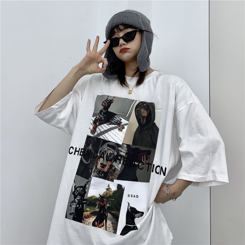 Áo Thun Ngắn Tay Cổ Tròn In Họa Tiết Vintage Phong Cách Mỹ Cho Nữ