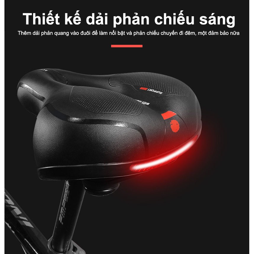 Yên xe đạp, yên xe đạp thể thao địa hình siêu êm thoáng khí có dải phản quang HB-1507 phụ kiện xe đạp cấp