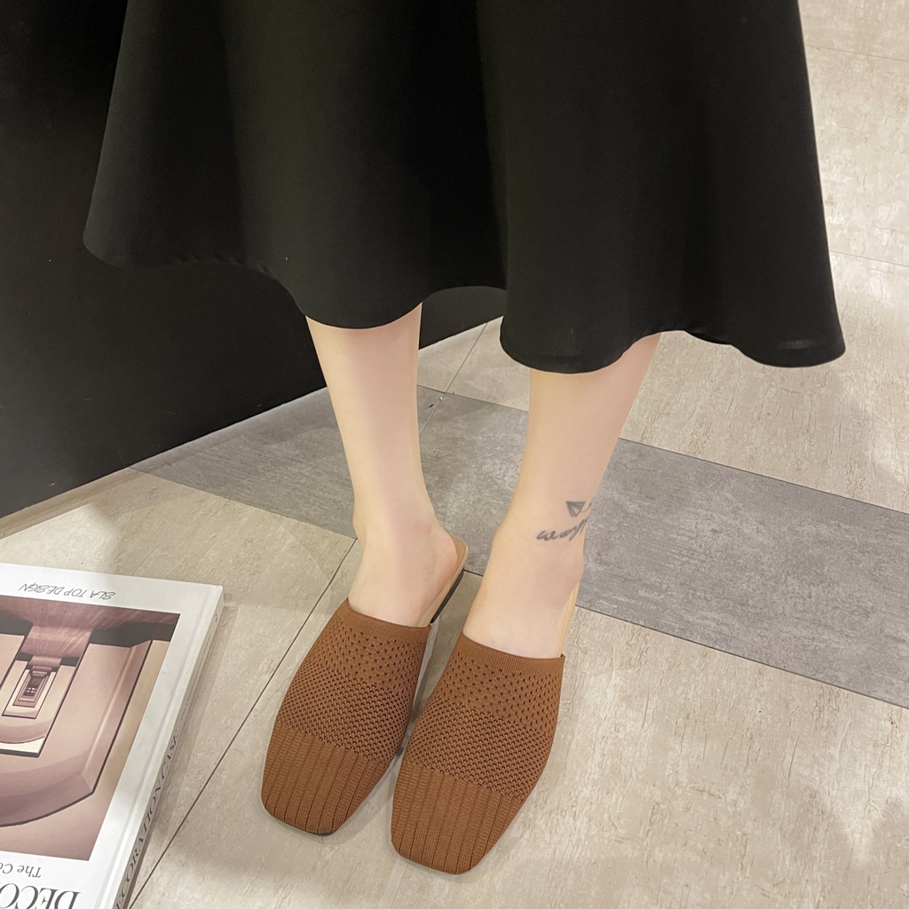 Giày Lười Nữ Mũi Vuông Thời Trang