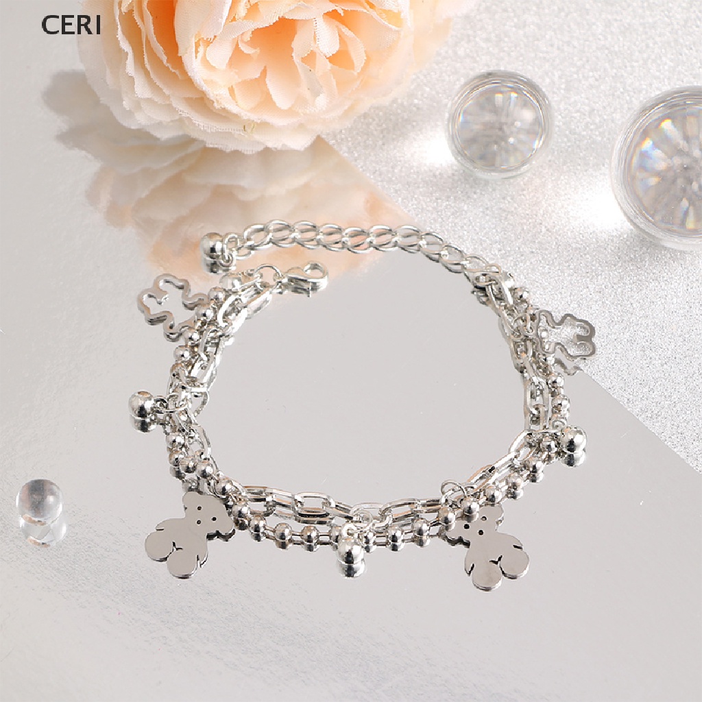 Vòng Tay Mặt Hình Gấu Dễ Thương Có Thể Điều Chỉnh Cho Nam Nữ