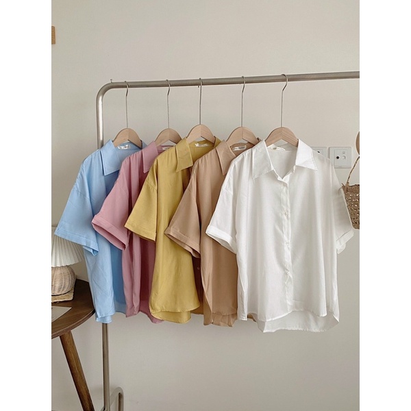 Áo sơ mi cộc tay VNXK hàng kĩ form rộng