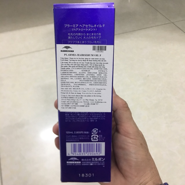 {Siêu rẻ} {Chính hãng} Tinh dầu dưỡng tóc Plarmia Hairserum Oil F 120ml
