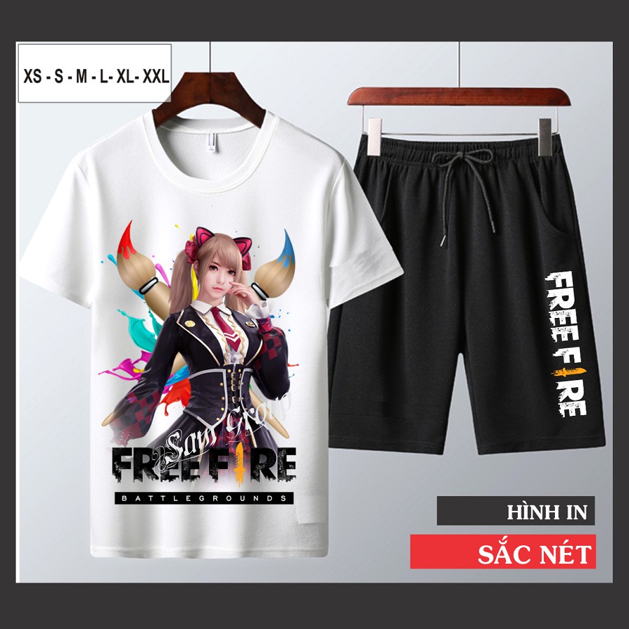 [ GIÁ XƯỞNG ] Set Quần Áo Unisex In Hình Free Fire chất cotton cực mát - Calori