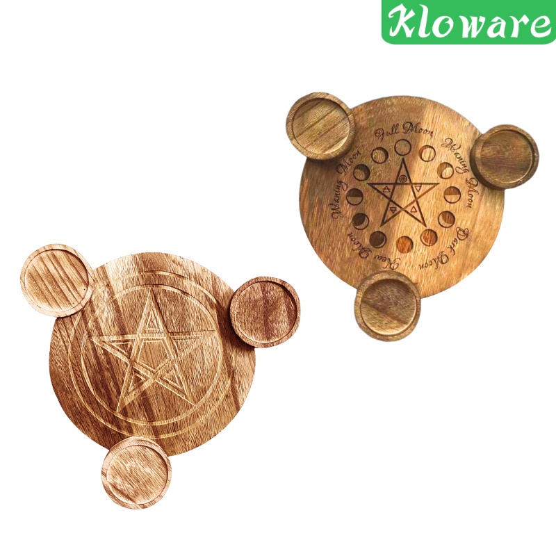 Đế đỡ đèn cầy/ bài tarot bằng gỗ để bàn trang trí phòng khách/ phòng tắm