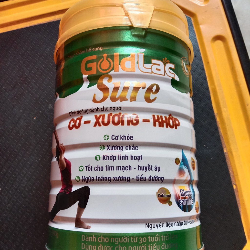 Sữa xương khớp cho người trung niên và cao tuổi Goldlac Sure lon 900g, bổ sung glucosamine - Collagen