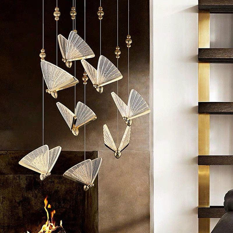 Đèn thả bướm trang trí phòng ngủ, bàn ăn,đèn phòng khách, đèn thả thông tầng; đèn thả bàn ăn trang trí, đèn thả decor