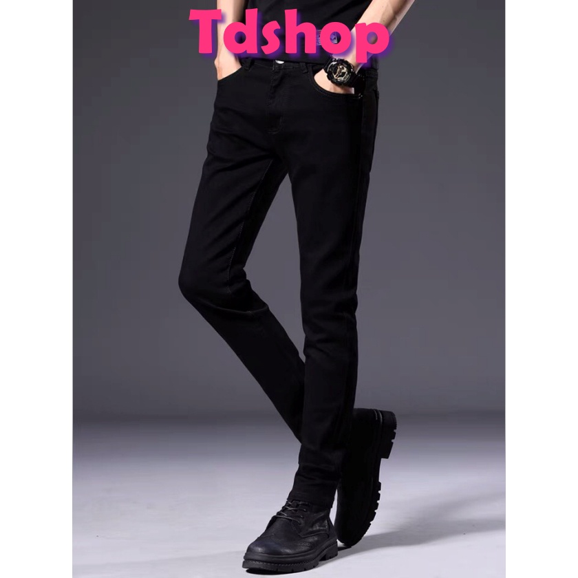 Quần Jeans Skinny màu đen trơn MIAA, Chất Liệu Jean Co Giãn 4 Chiều Cao Cấp QN 03