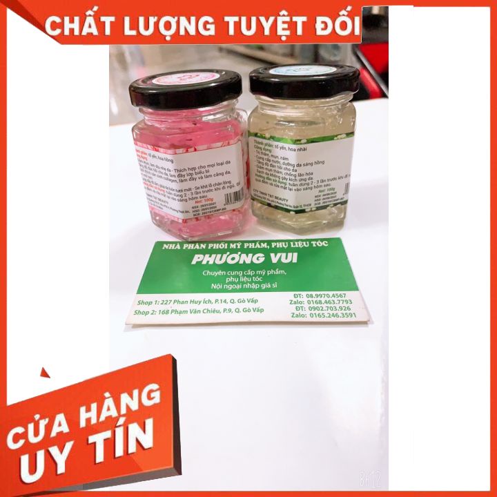 mặt nạ ngủ collagen tổ yến hoa hồng - hoa cúc -hoa nhài 100g-gips da mịn màng xe khít lỗ chân long