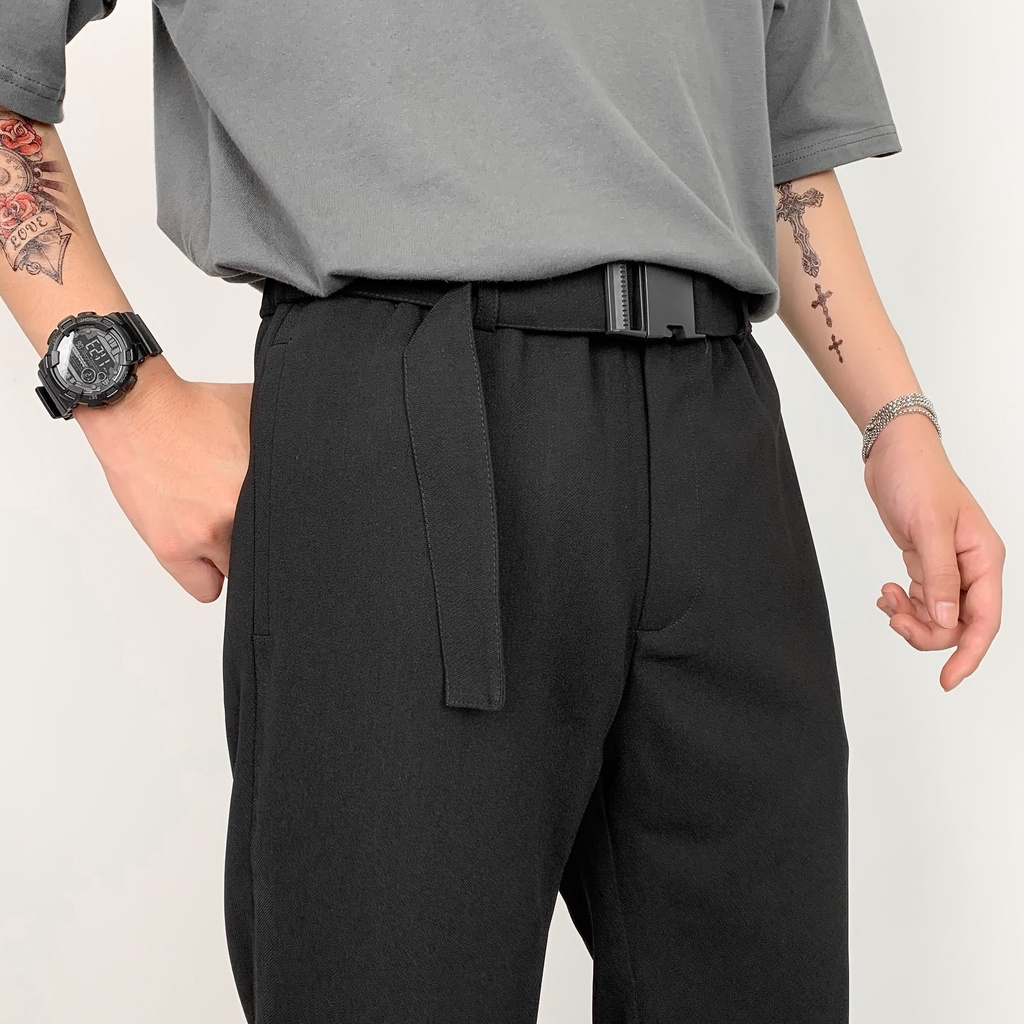 Quần ống rộng nam nữ khóa bấm City Cycle - Quần vải trơn cao cấp Unisex ống suông Local Brand