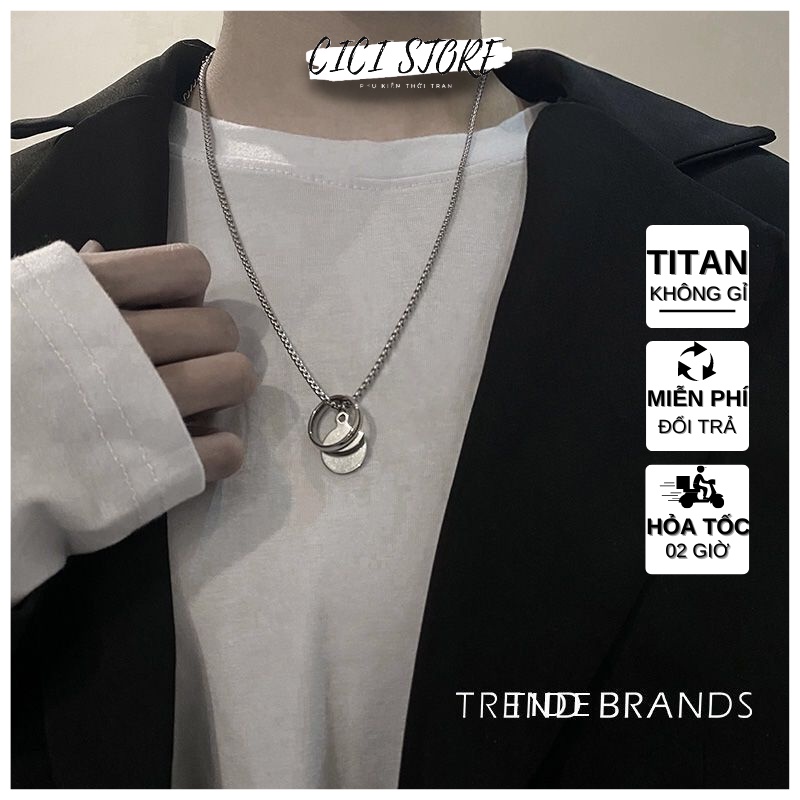 Dây Chuyền Nhẫn Nam Nữ Thép Titan Không Gỉ Phong Cách Hiphop