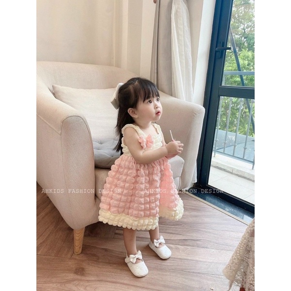 Váy Xốp bé gái 2 dây chất xốp mềm xịn sò 8-18kg