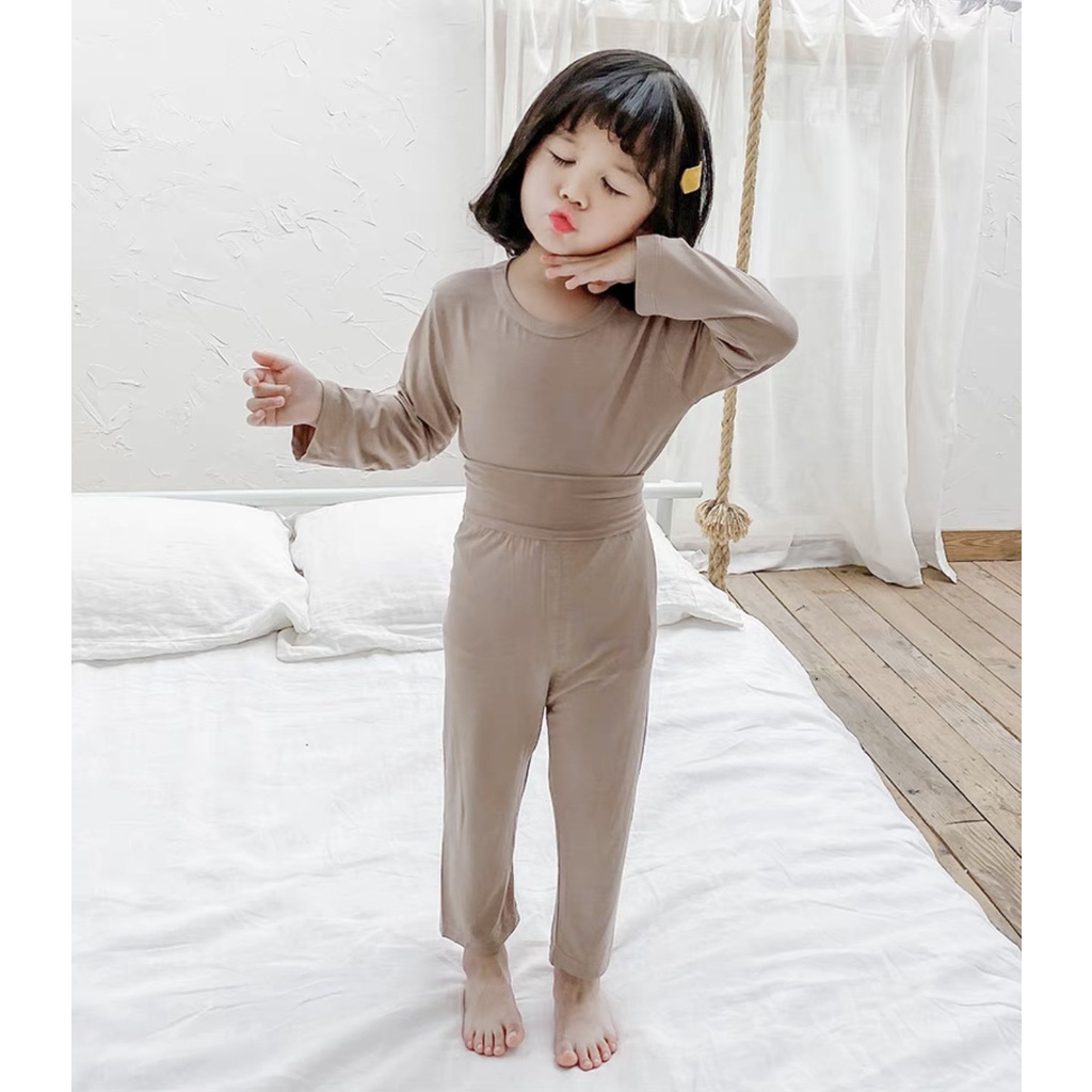 Bộ Quần Áo Trẻ Em Dài Trơn Body Minky Mom Cao Cấp Cho Bé Chất Thun Lạnh Mềm Mịn Thoáng Mát Size 6-19kg