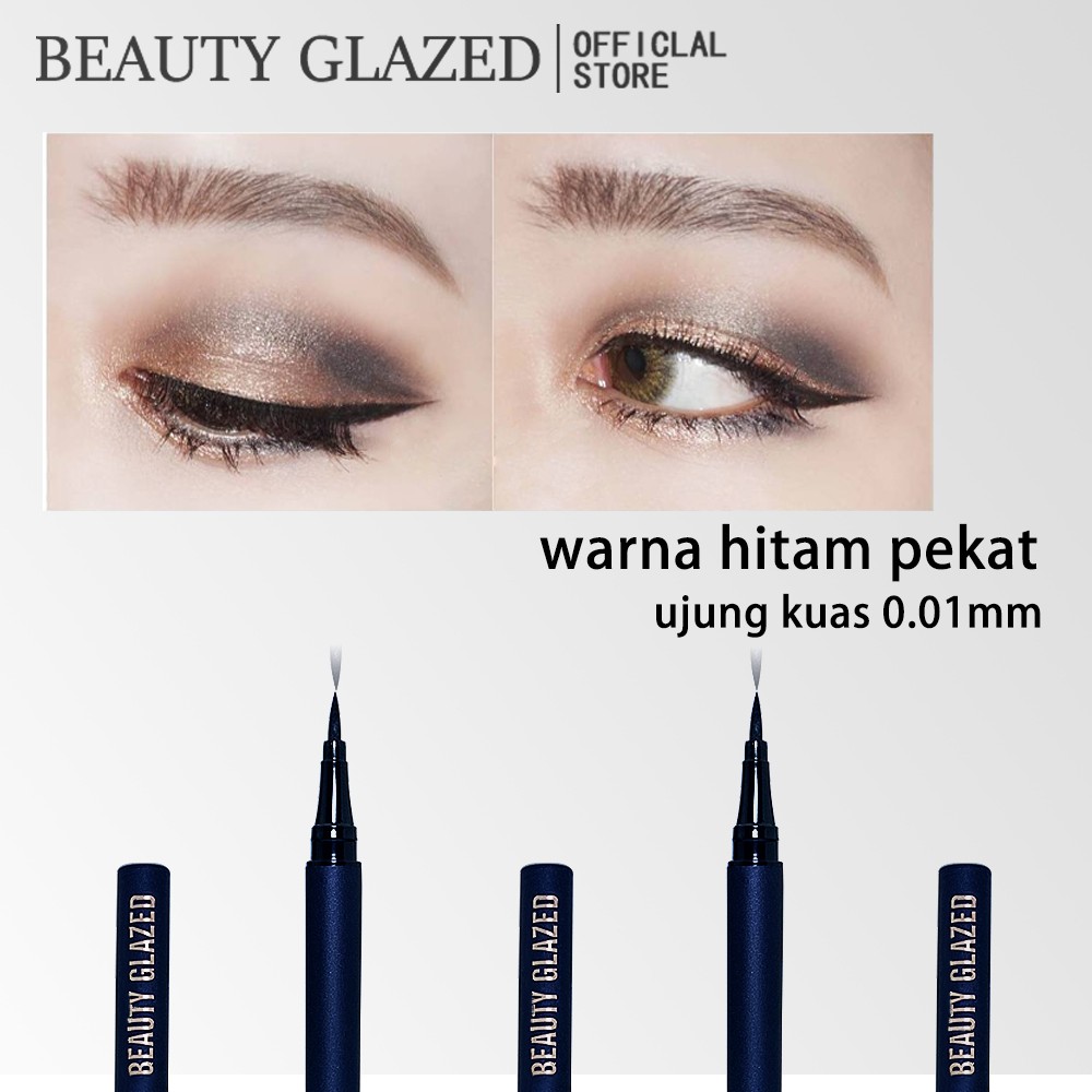 Bút kẻ mắt nước BEAUTY GLAZED màu đen chống nước lâu trôi làm đẹp dễ tẩy trang