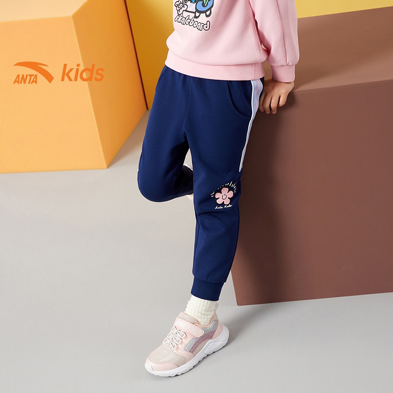 Quần dài thể thao bé gái thương hiệu thời trang Anta Kids 362139745