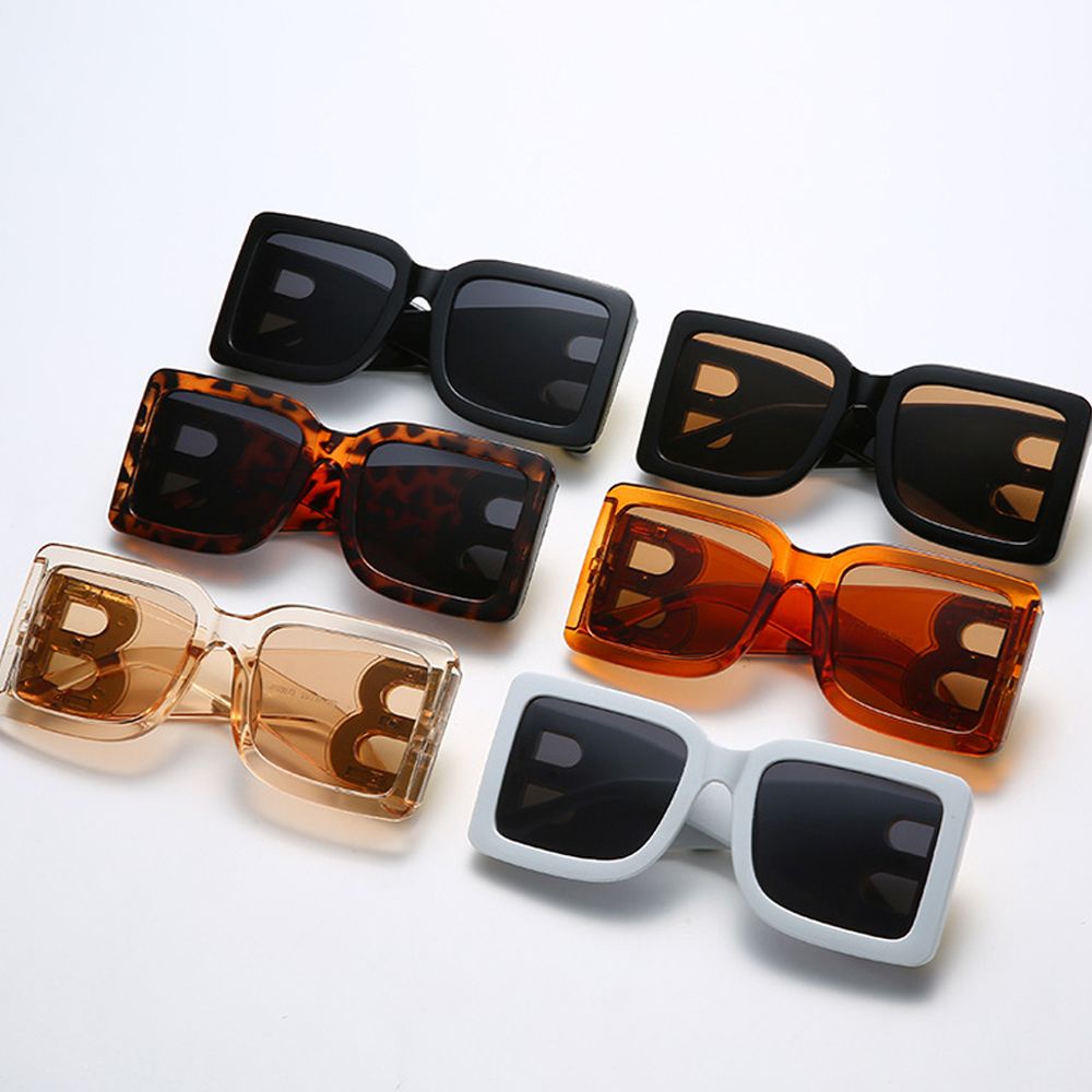 Kính mát gọng chữ nhật in chữ B chống tia UV phong cách cổ điển thời trang cho nữ